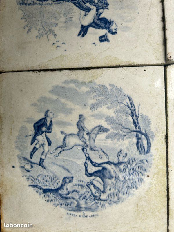 Petite table en fer forgé et ses carreaux de faïence d’époque (image 8)