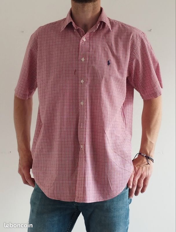 Chemise manches courtes homme Ralph Lauren à carreaux Taille M