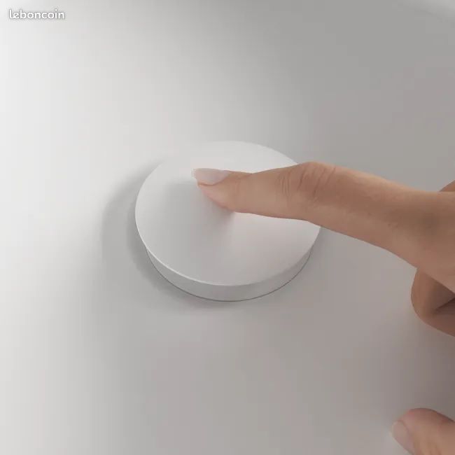 Bonde clic-clac pour lavabo sans trop-plein, blanche, ronde