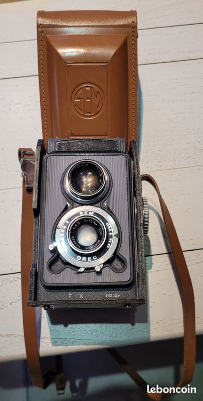 Ancien Appareil Photo Argentique SEMFLEX SEM OREC et Etui Cuir
