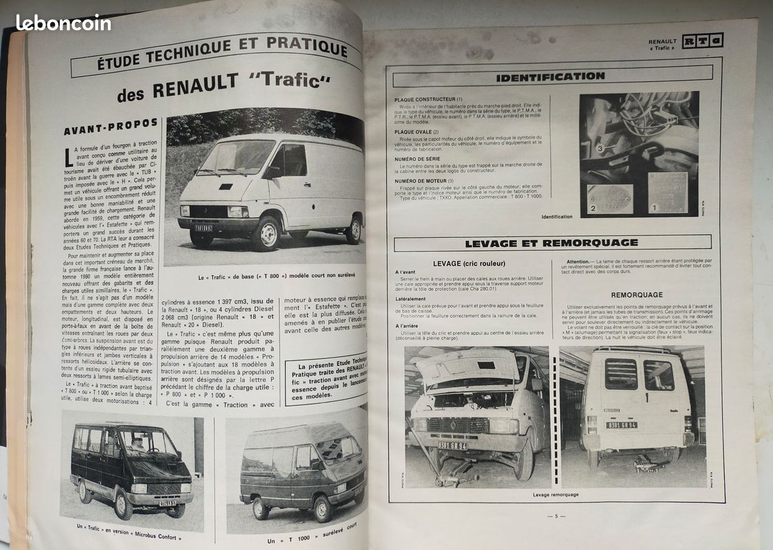 Revue technique Renaut Trafic essence 1983 (image 3)