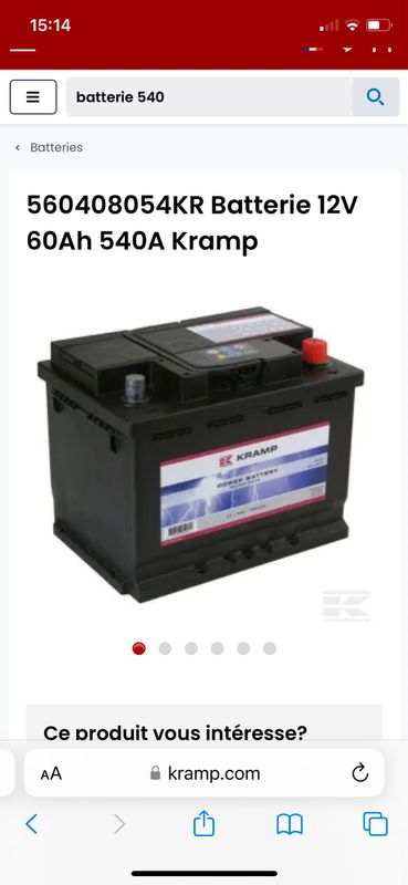Batterie 12v 60AH 540A - Équipement auto
