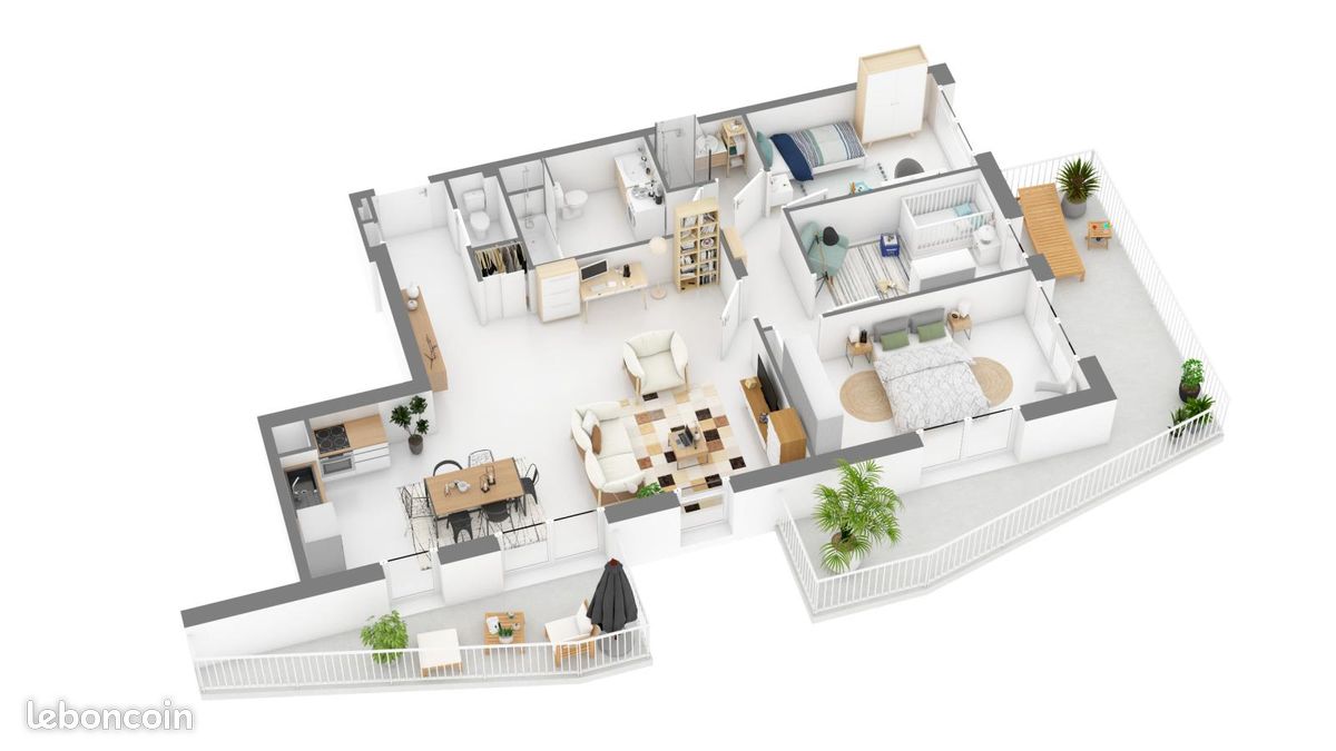 Appartement 4 pièces 89 m² · à Marseille · 89 m² · 1 205 €/mois