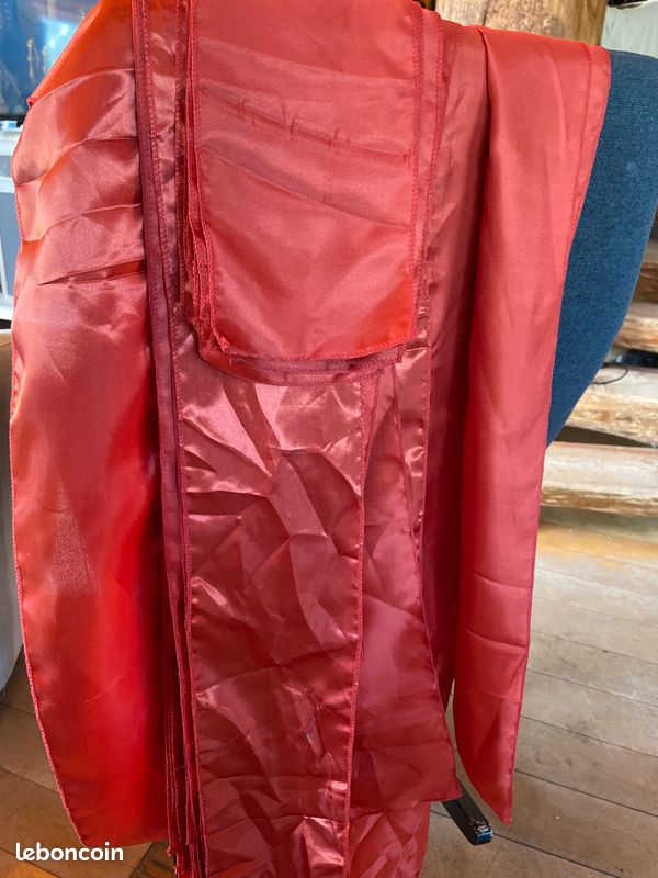 44 Bandes de satin rouge orangé 2,70 mètres par 14 cm de large (image 2)