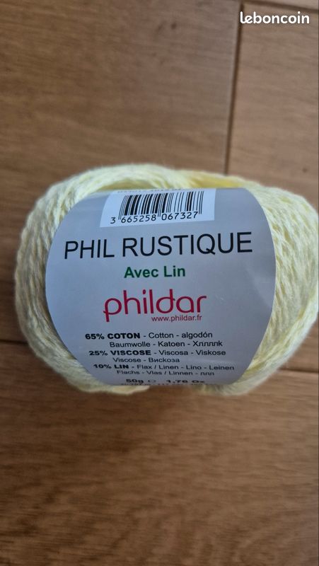 10 Pelotes De Fil à Tricoter PHIL LIN KRAFT - Coton Lin Beige - Neuf