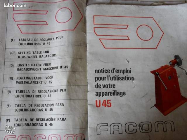 Notice d'utilisation équilibreuse facom U45 (image 1)