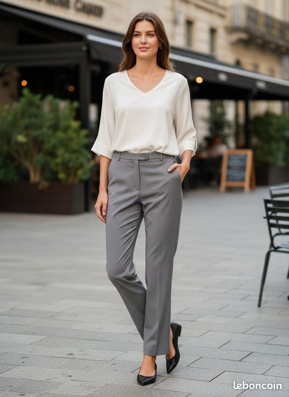 Pantalon De Costume Brooks Brothers Laine Gris Rayures Taille 10 Femme