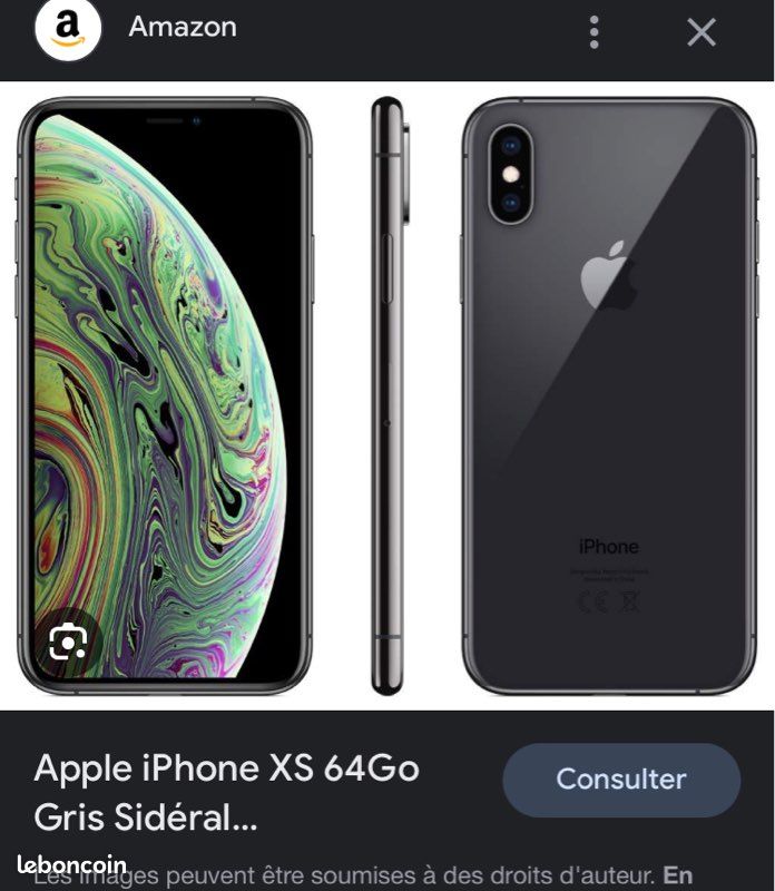 Recherche iPhone XS urgent 64go j’accepte toute les couleur regarder la description (image 1)