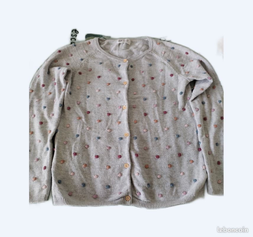 Gillet fille gris 9-10 ans (image 1)