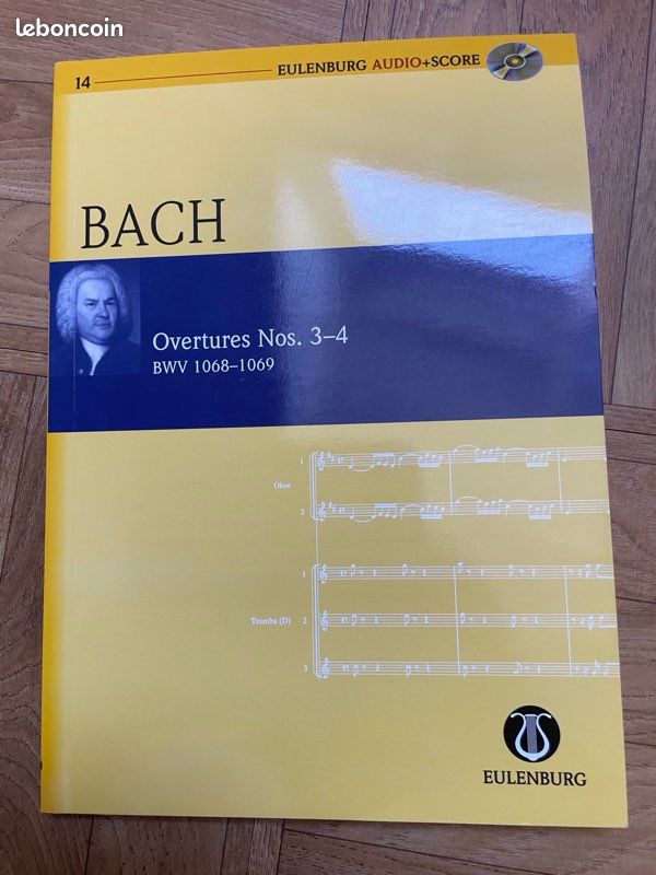Bach Overtures suites numéro 3-4 BWV 1068-1069 Eulenburg 9783795765149 (image 1)