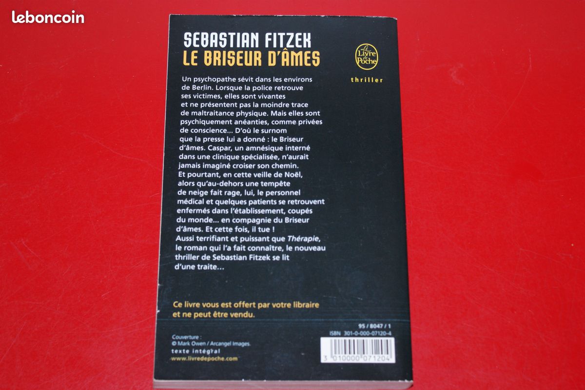 LIVRE LE BRISEUR D’AMES de SEBASTIEN FITZEK (image 2)