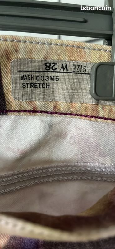 Pantalon diesel 38 motif champêtre rose cuivré (image 4)