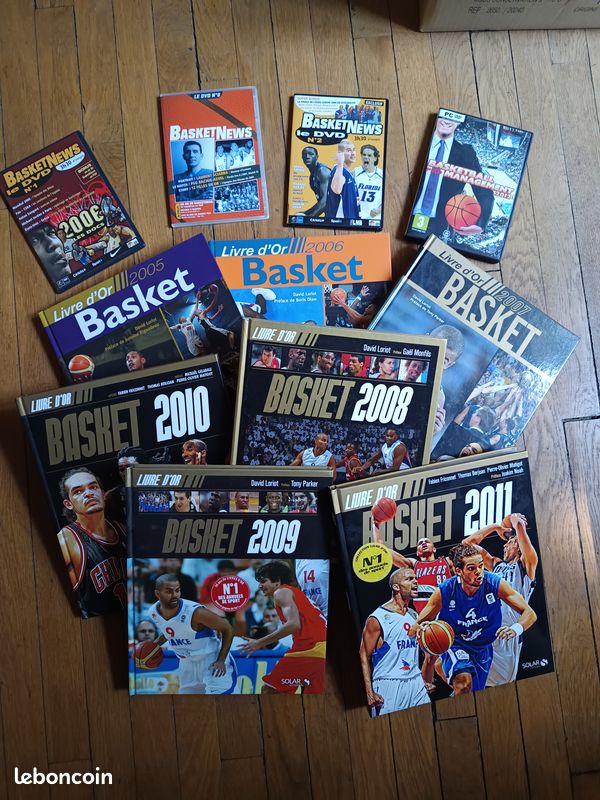 Lot livres "Livre d'Or du Basket" + DVDs+ un jeu video (image 1)