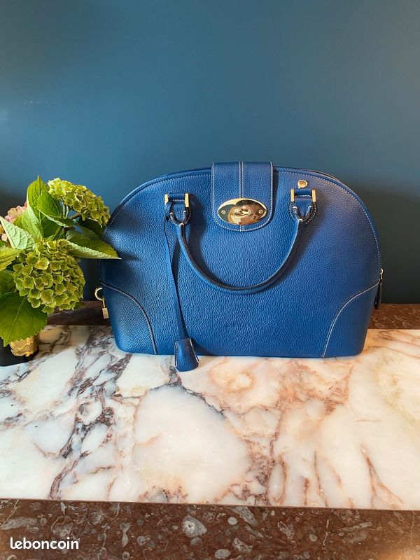 Sac à main Sabatier 1947, en cuir bleu Accessoires Bagagerie