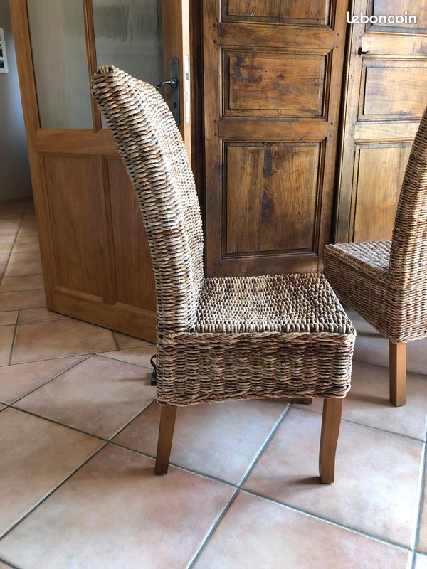 Chaise tressée bois (image 2)