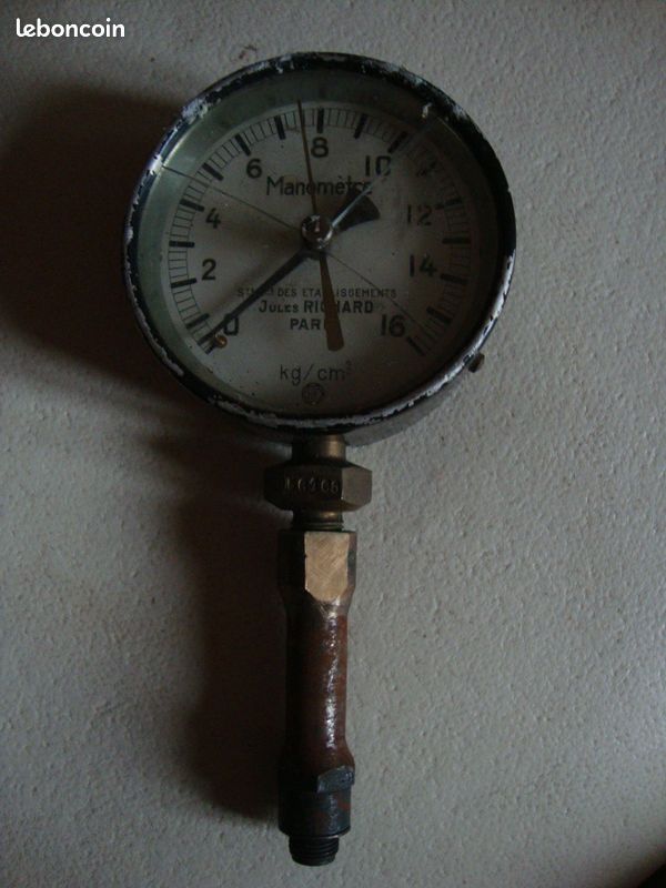Manomêtre industriel VINTAGE 16 bars J. RICHARD (image 1)