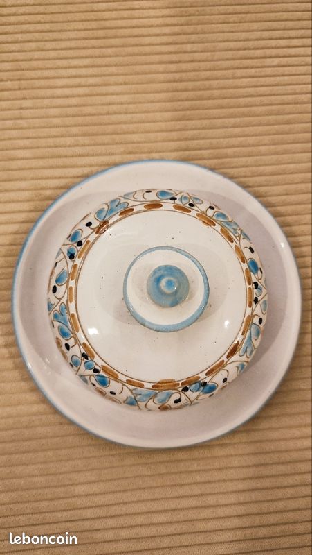 Beurrier céramique oriental fait main TBE, coupelle multifonctionnelle (image 2)