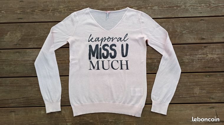Pull New Look Fille 14-15 Ans – Ivory, Manches Longues, Col Rond, Motif Cœur, Bon état