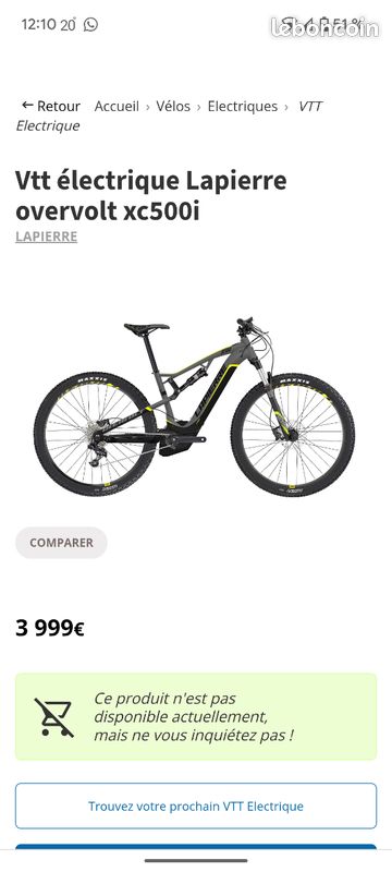 Vends vttae Lapierre Overvolt XC 500 I Vélos