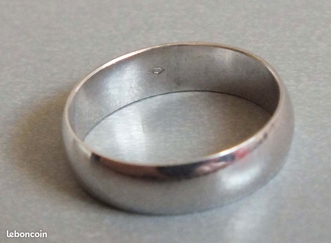 Bague Ancienne En Métal Argenté - Taille 50, Style Jonc Alliance, Petit Pied
