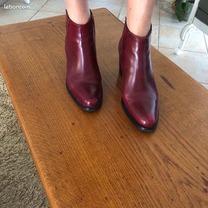 Vend bottines femme en cuir (image 1)