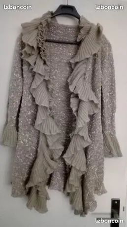 Long gilet rose poudré T M Vêtements