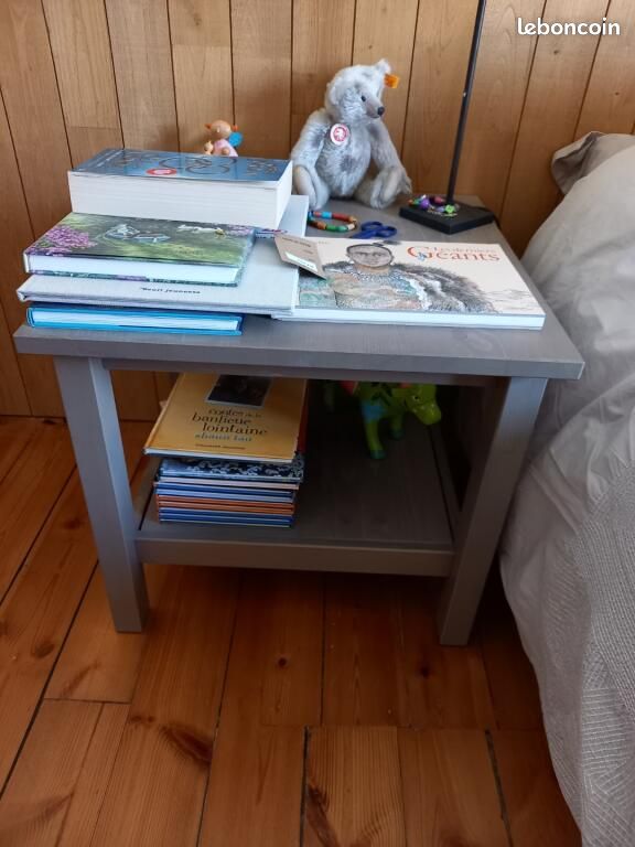 2 tables de chevet bois grises (image 3)