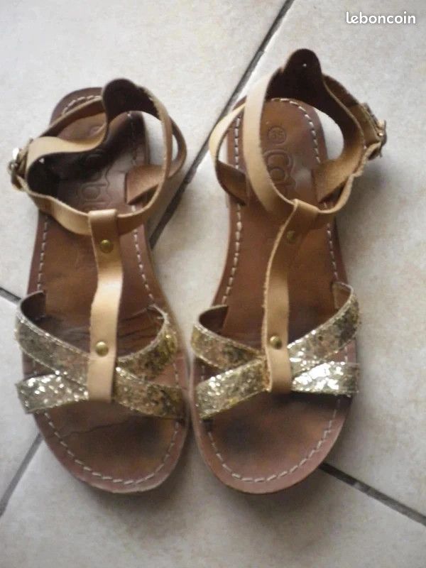 Sandales Nu pieds fille en cuir taille 35 Chaussures