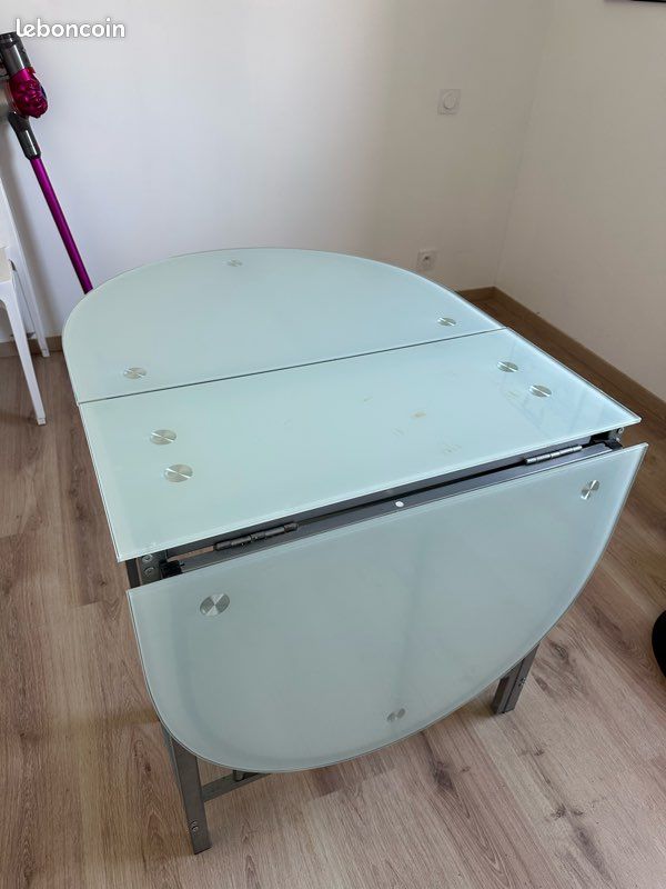 Table à manger en verre pliable (image 2)