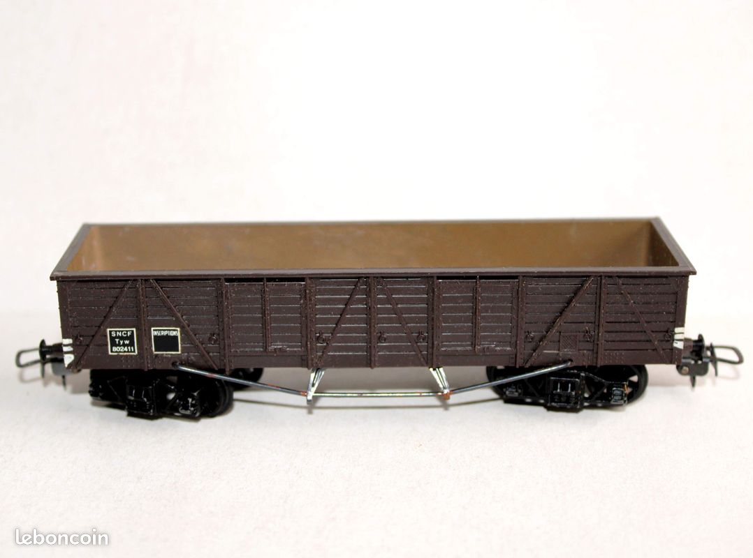 B903 Vintage 1938 Hornby France Wagon Tombereau PLM Essieu Tôle Litho O Zéro
