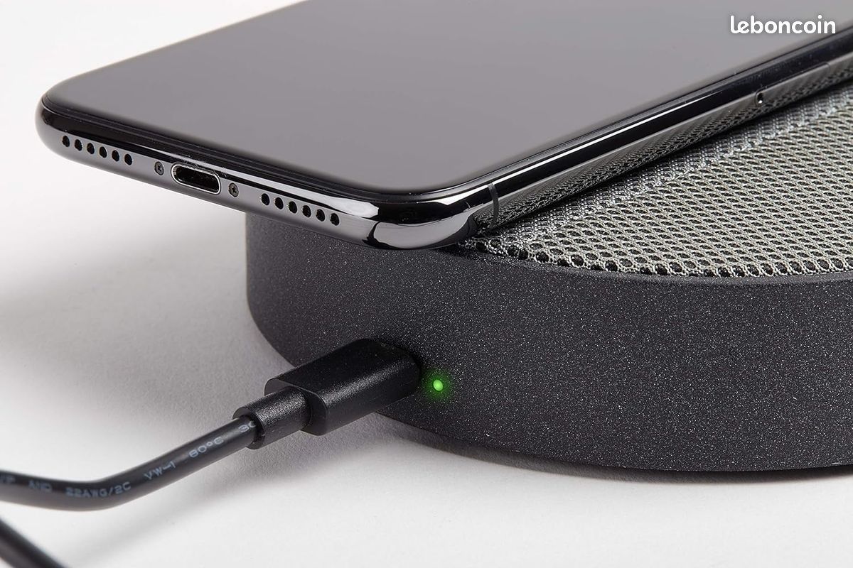 Lexon Oslo Energy - Station de Charge sans Fil et enceinte Haut-Parleur Bluetooth 5W - Noir/Gris (image 3)