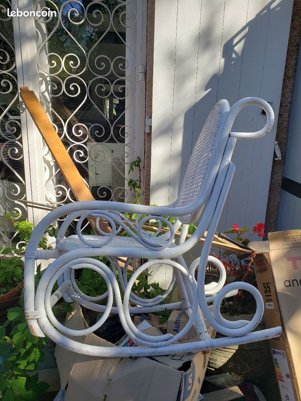 Super chaise à bascule pour enfant en rotin (image 2)