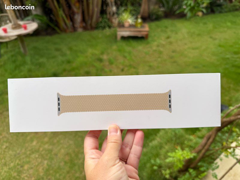 Bracelet Apple Watch boucle unique tressé beige Accessoires