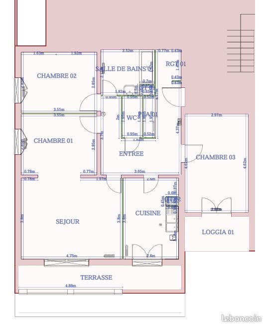 Appartement 4 pièces 95 m² · à Mittelwihr · 95 m² · 916 €/mois