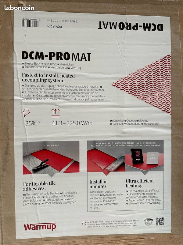 DCM-Promat Warmup - (3,65m2) 5 plaques de désolidarisation adhésive pour chauffage sol électrique (image 1)