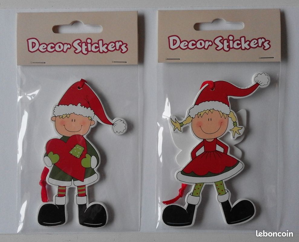 ♥ NEUF – 2 décors de Noël en bois à suspendre pour sapin ou cadeaux (image 6)