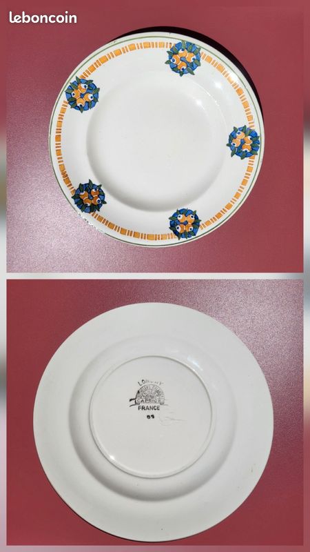Lot de 6 assiettes plates dépareillées orange/marron - Badonviller - Villeroy & Boch - HBCM - Longwy (image 6)