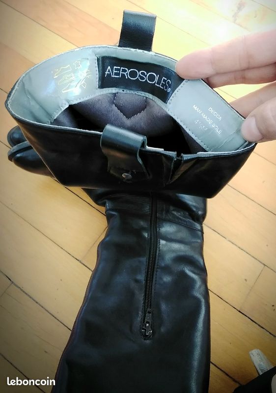 Bottes en cuir noir. Marque Aerosoles T.38 (image 2)