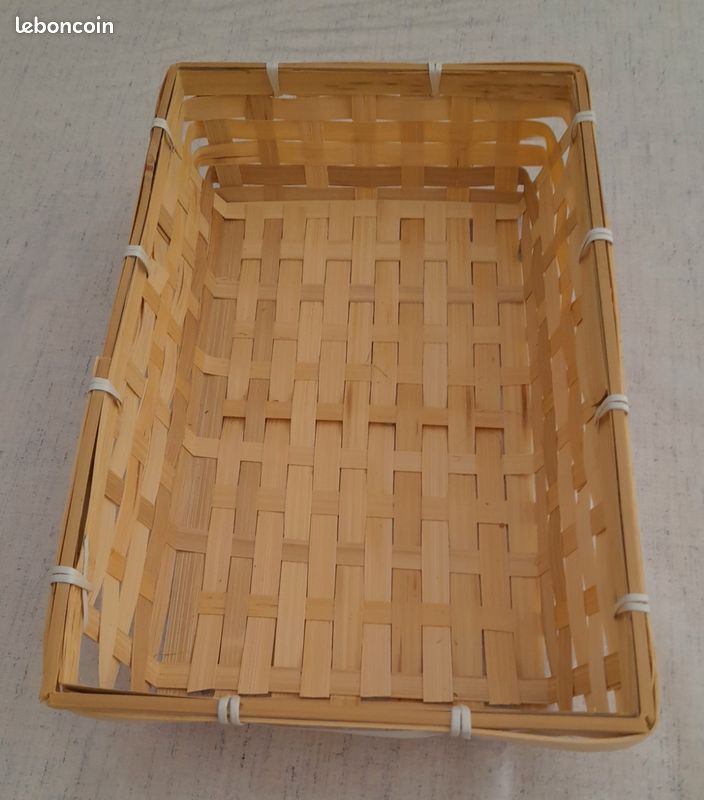 Lot de 6 paniers décoratifs (bois, bambou) (image 4)