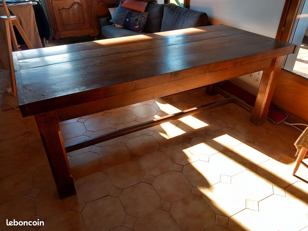 Table de ferme Chêne massif 200x90 (image 3)