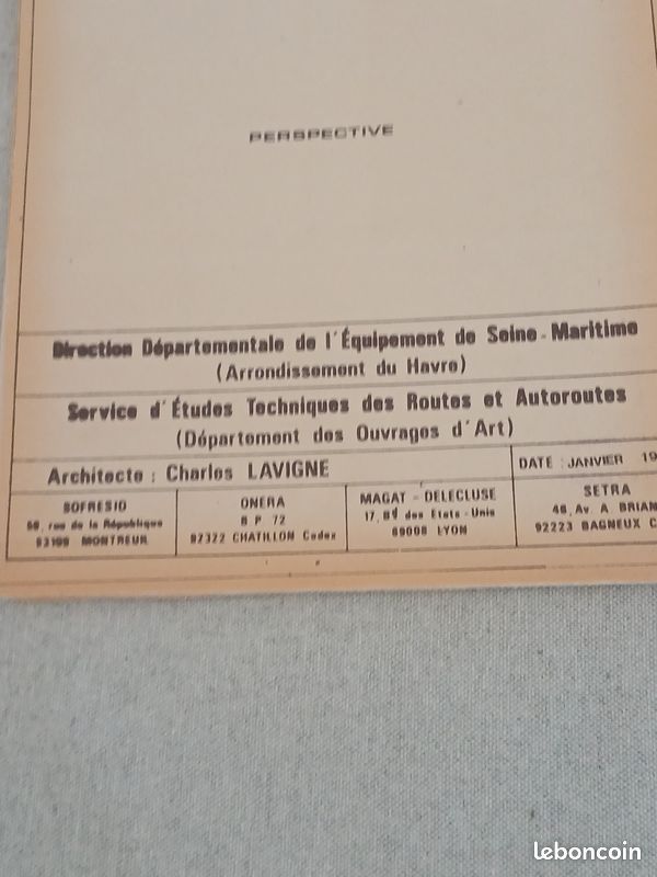 2 affiches 50 ans du pont de tancarville PLUS grand plan projet du pont de honfleur 120 PAR 80 CM (image 3)