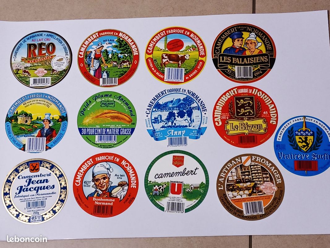 LOT DE 10 Étiquettes de Camembert Neuves EUR 8,00 - FR