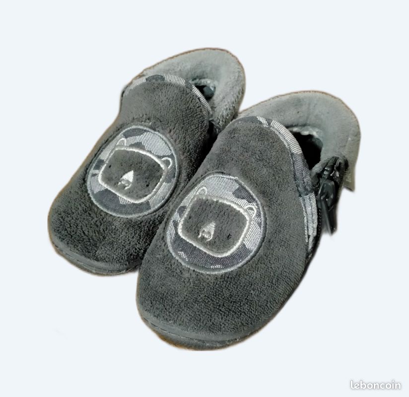 Chaussons Garçon Bottillons à Scratch Avec Motif Le Roi Li... Bleu | GEMO