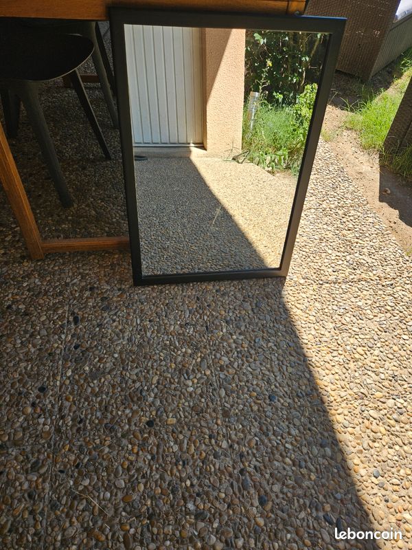 Miroir cadre bois noir (image 1)