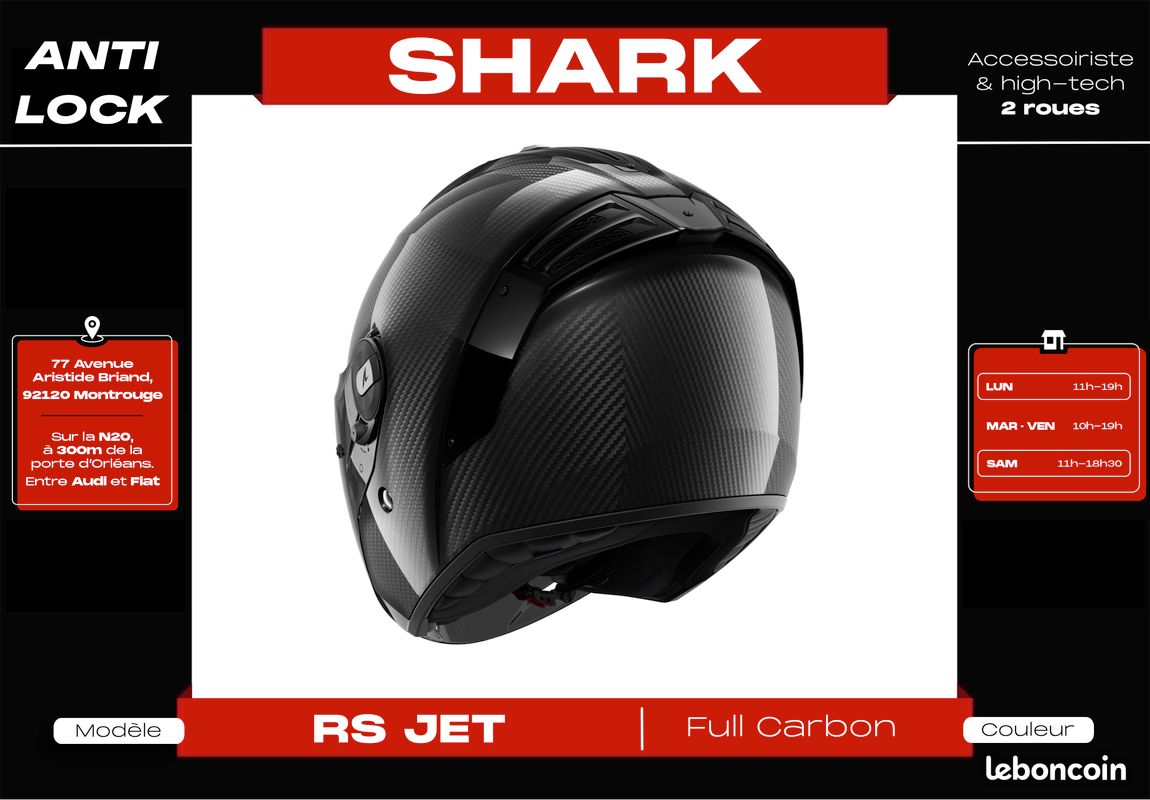 Casque Jet 𝗦𝗵𝗮𝗿𝗸 𝗥𝗦 𝗝𝗘𝗧 𝗖𝗮𝗿𝗯𝗼𝗻 | Visières colorées en option | 𝗡𝗲𝘂𝗳 + 𝗚𝗮𝗿𝗮𝗻𝘁𝗶𝗲 𝟱 𝗮𝗻𝘀 (image 2)