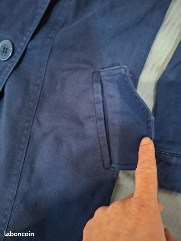 Blazer Petite Fille Lands' End Style Militaire, Bleu Marine, Taille 5, Très Bon état