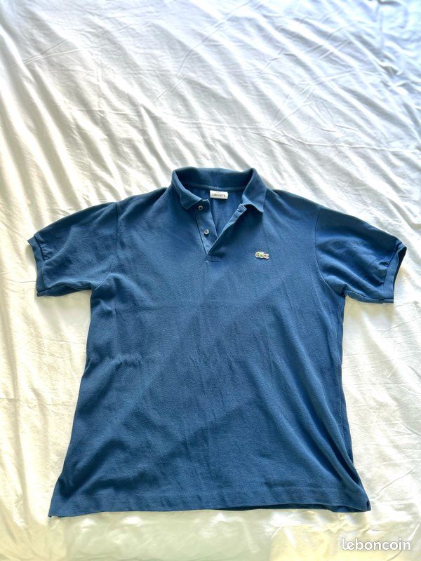 Polo bleu foncé manches courtes 100% coton Taille 5/XXL 46 Lacoste (image 9)