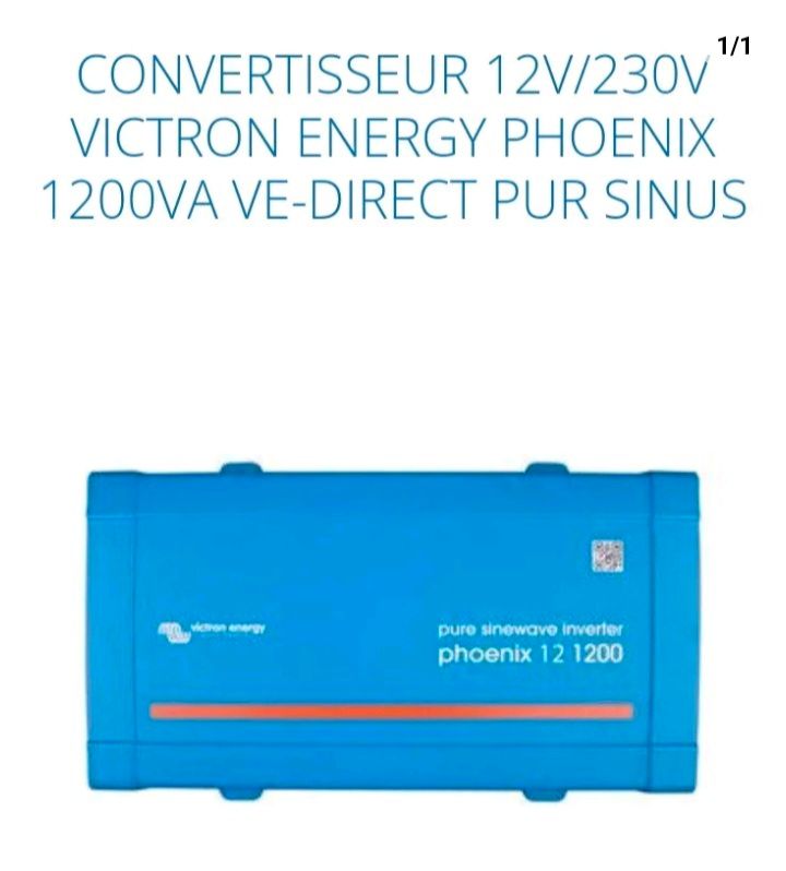 Convertisseur pur sinus 12V 230V 1200VA Victron VE Direct