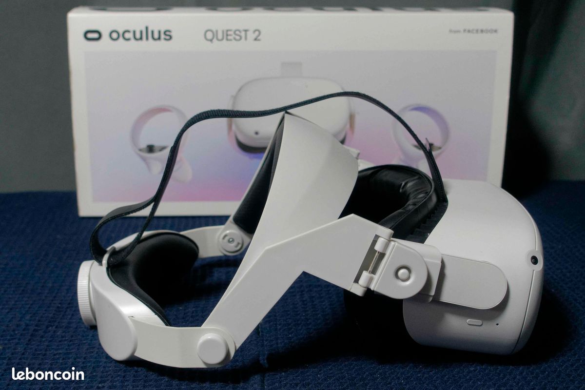 Casque Oculus Quest 2 (128 Go) - Méta Pack VR Réalité Virtuelle Blanc - Occasion Bon état