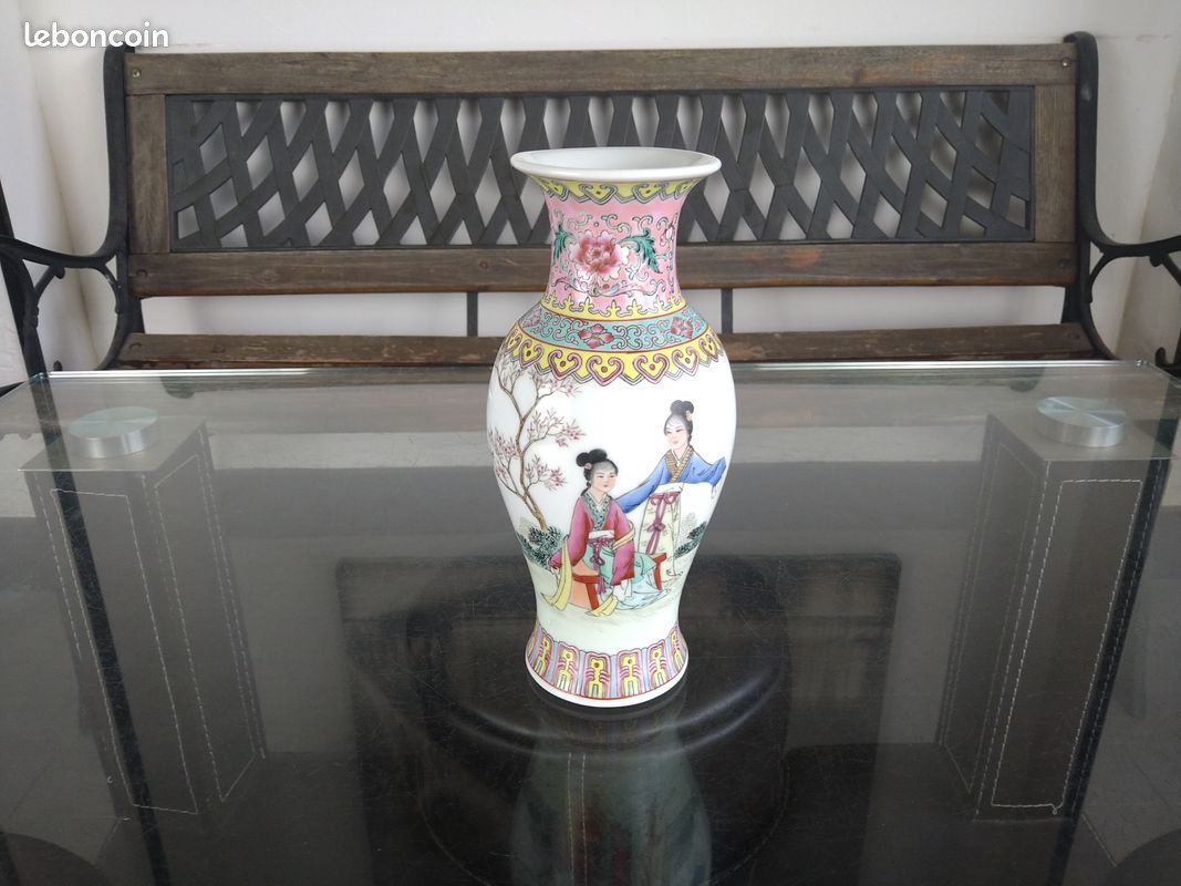 Ancien Vase Chinois - Famille Rose (image 1)